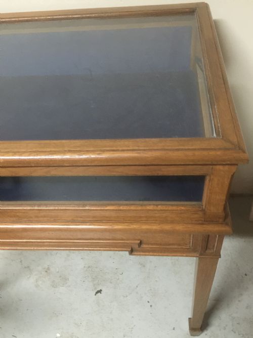fig 2. Antique golden oak museum display cabinet