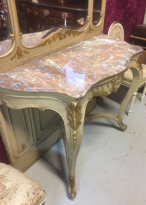 fig 1. Antique carved and painted console mirror Original condition 