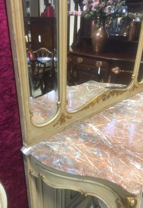 fig 2. Antique carved and painted console mirror Original condition 