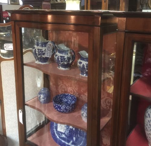 fig 2. Antique Edwardian serpentine fronted mahogany display cabinet
