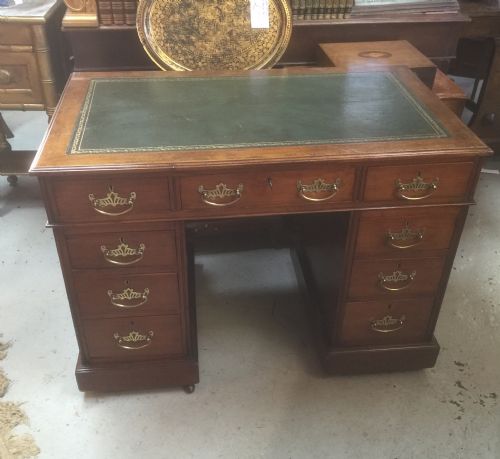 fig 1. Antique Victorian walnut twin pedestal desk circa 1880