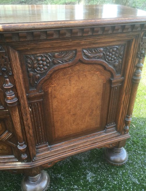 fig 2. Antique golden oak Waring and Gillows sideboard