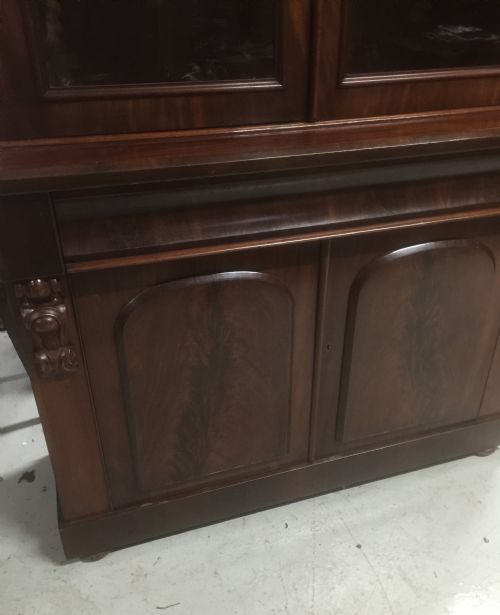 fig 2. Antique Victorian mahogany library bookcase circa 1860