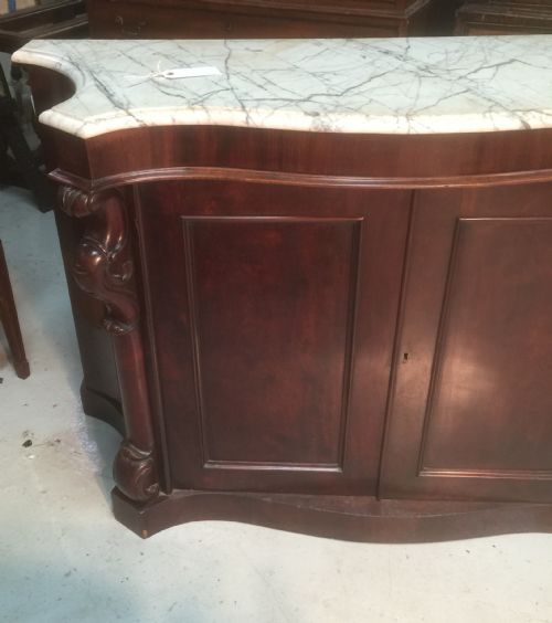 fig 2. Antique victorian mahogany sideboard with white marble top