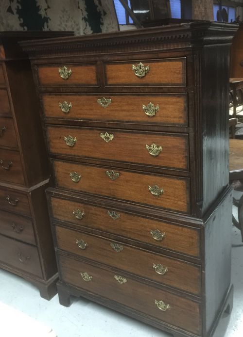 Antique George III Oak Chest on Chest