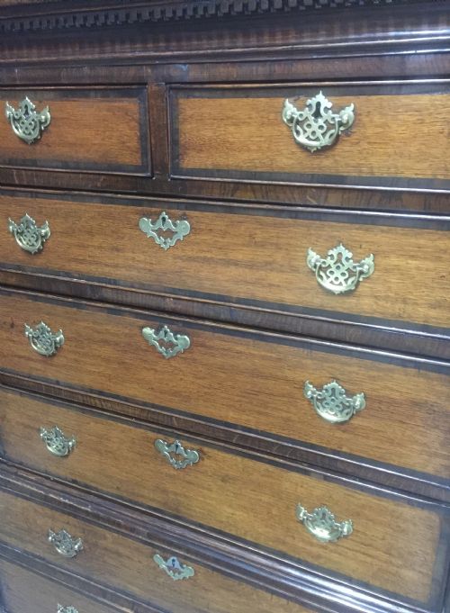 fig 1. Antique George III oak chest on chest