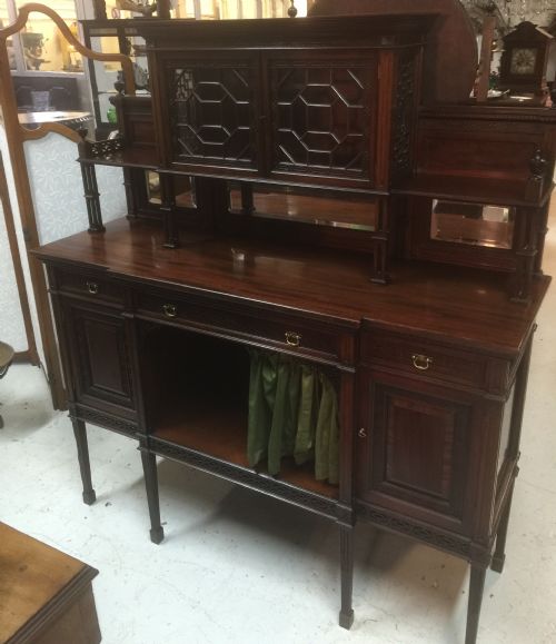 fig 2. Antique mahogany Chippendale style cabinet by Gillow and Co