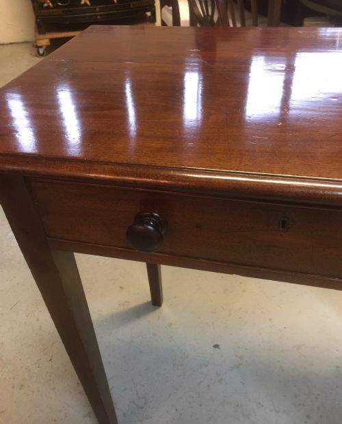 fig 1. Antique Victorian mahogany side table single drawer