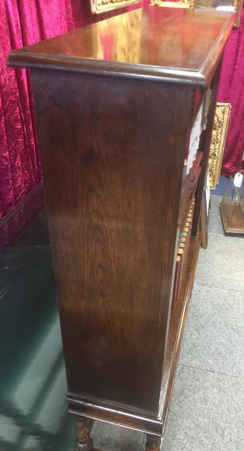 fig 2. Antique edwardian freestanding solid oak bookcase circa 1920