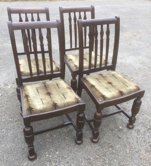 4 Oak Dining Chairs Circa 1920 Original Condition