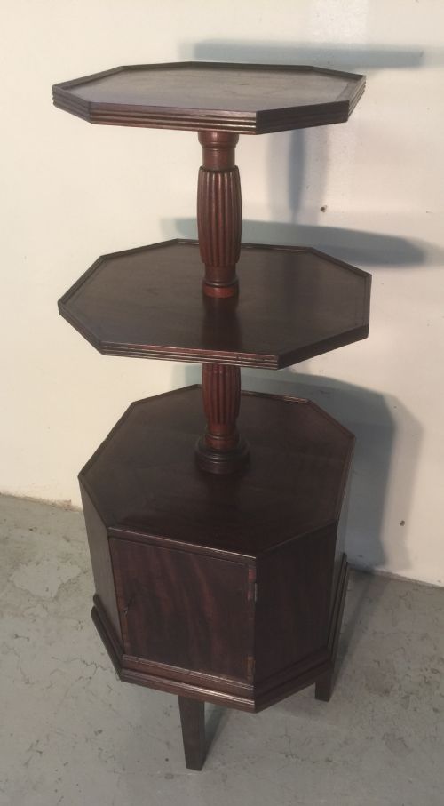 Antique Georgian Octagonal Mahogany Dumb Waiter