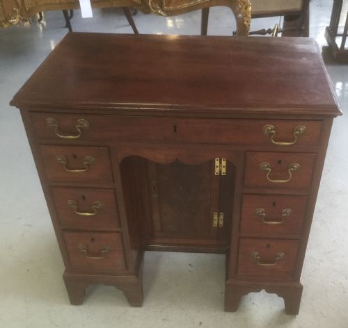 Rosewood and Mahogany Kneehole Desk Circa 1910