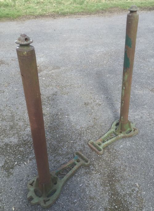 Early Pair Cast Iron Tennis Net Posts