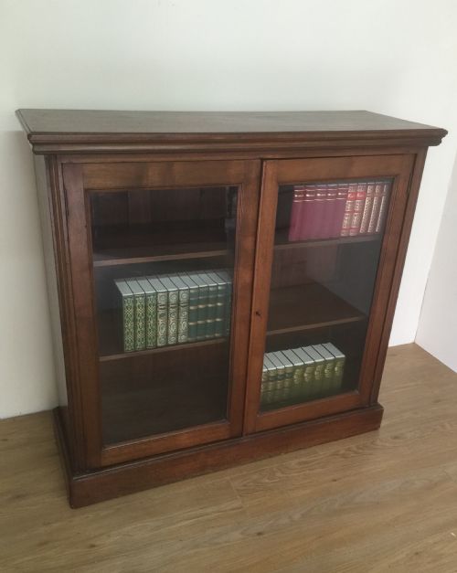 Antique Edwardian Mahogany Freestanding Glazed Bookcase by Laverton of Bristol
