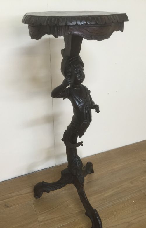 Nineteenth Century Carved Italian Blackamoor Stand