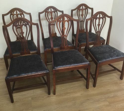 Six George 111 Elm Dining Chairs Circa 1790