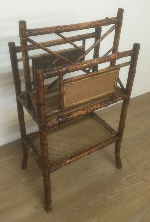 Victorian Bamboo Two Tier Canterbury