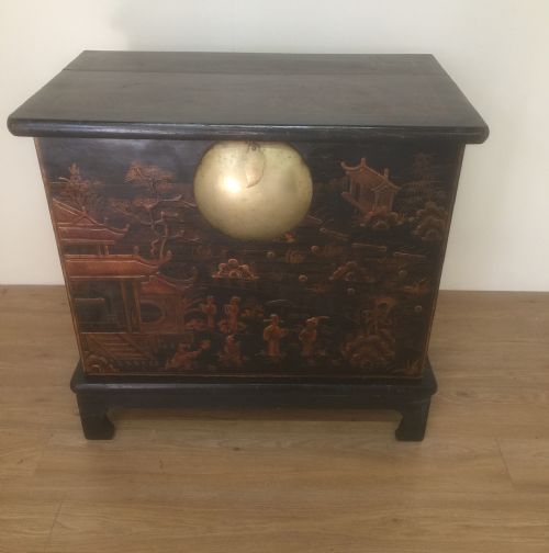Nineteenth Century Oriental Lacquer Chest on Stand