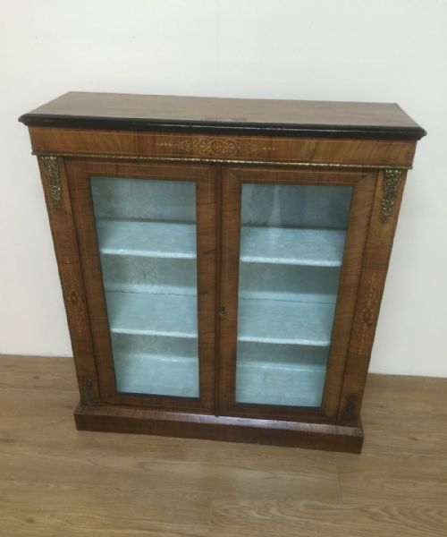 Victorian Inlaid Ormolu Mounted Walnut Side Cabinet