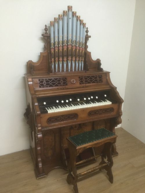 Victorian Walnut Organ by Samuel Watson London. Fully Restored