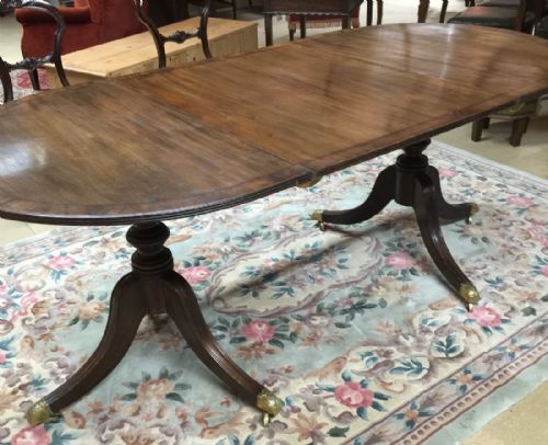 Mahogany Two Pedestal Regency Style Dining Table Circa 1920