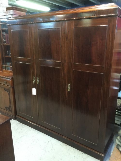 Edwardian Triple Mahogany Wardrobe