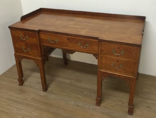 Late Victorian Satinwood Chinese Chippendale Style Desk