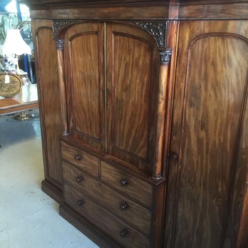 Mahogany William IV Four Door Wardrobe