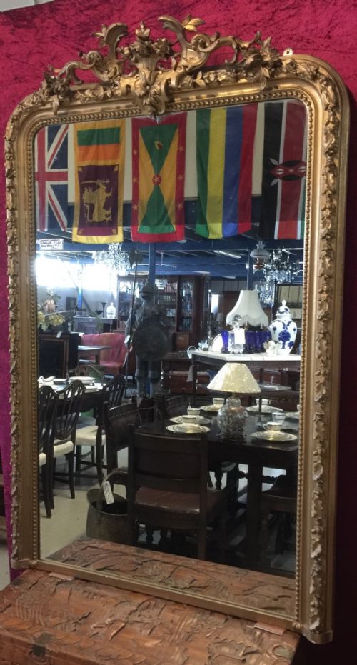 Victorian Gilded Carved Large Overmantel Mirror