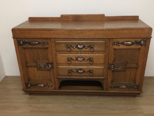 Solid Golden Oak Arts and Crafts Sideboard
