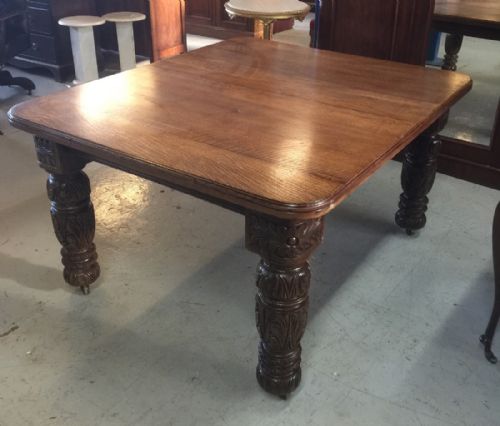Victorian Six Seater Solid Oak Dining Table