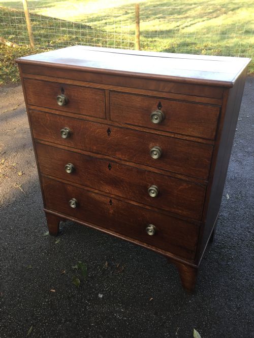 Georgian Oak Chest of Drawers Original Brass Handles Circa 1790