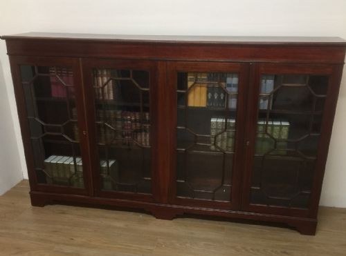 Late Victorian Mahogany Four Door Astragal Glazed Bookcase