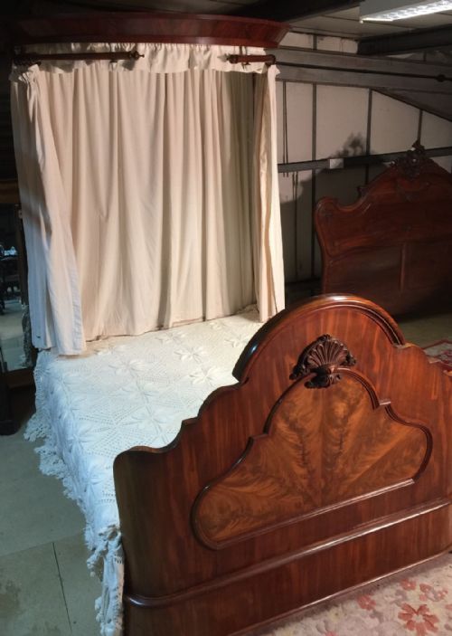 Victorian Mahogany King Size Half Tester Bed