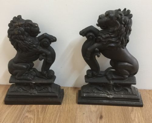 Pair Cast Bronze Country House Door Stops -Nineteenth Century