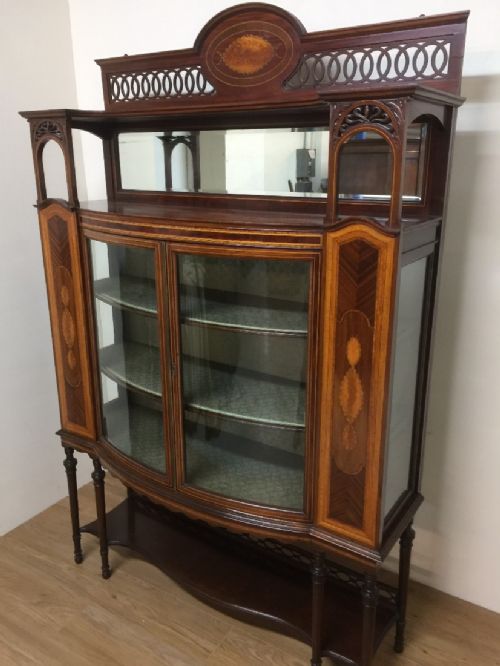 Edwardian Inlaid Mahogany Display Cabinet