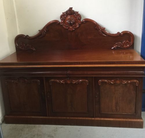 Superb Quality Flame Mahogany Three Door Chiffonier