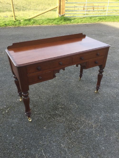Victorian Mahogany Writing Table on Turned Legs Circa 1870