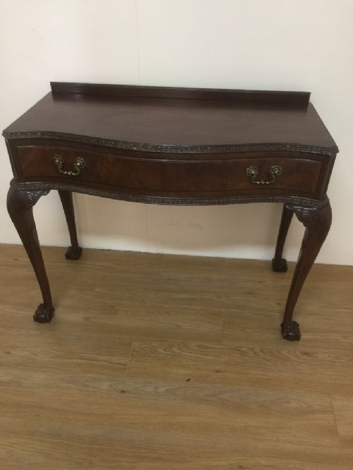 Edwardian Carved Mahogany Side Table on Carved Cabriole Legs