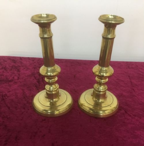 Pair of Nineteenth Century Brass Candlesticks