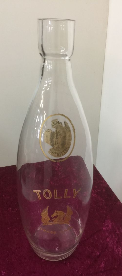 Edwardian Tollemache Brewery Advertising  Glass Flask
