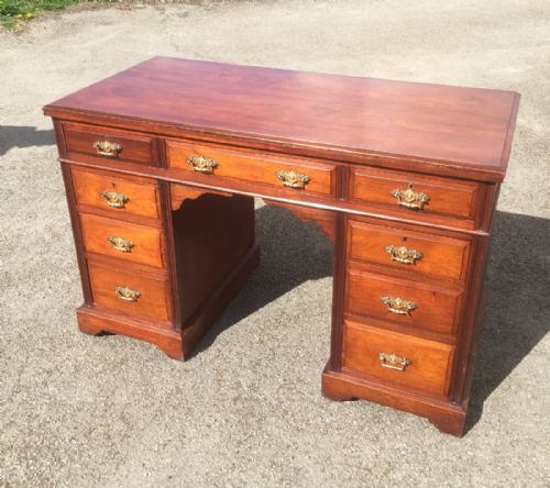 Victorian Walnut Knee Hole Desk