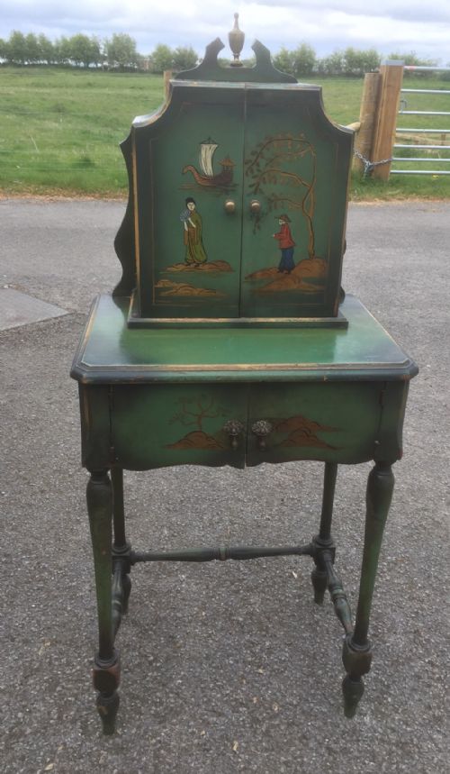 Chinoiserie Lacquer Cabinet on Stand Circa 1920