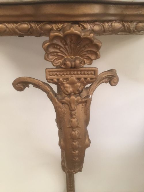 NINETEENTH CENTURY GILTWOOD AND GESSO SERPENTINE PIER TABLE C1870 - ADDITIONAL PHOTO 1