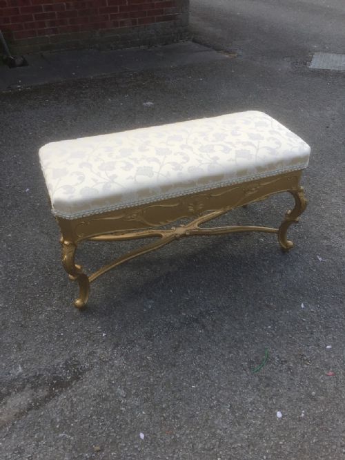 Giltwood Edwardian Louis XVI Revival Stool