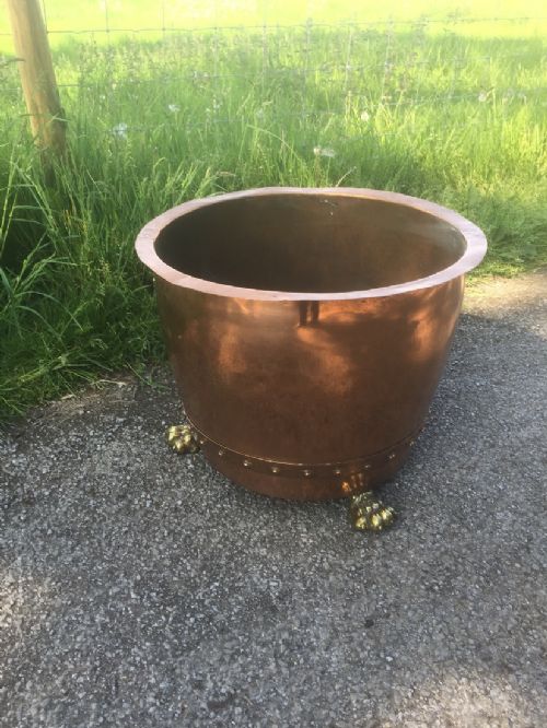 Large Copper Arts and Crafts Log Bin  Stunning Quality