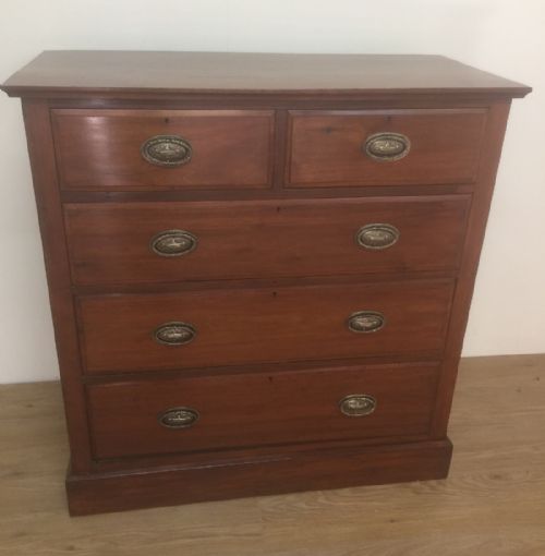 Edwardian Walnut Four Height Chest of Drawers
