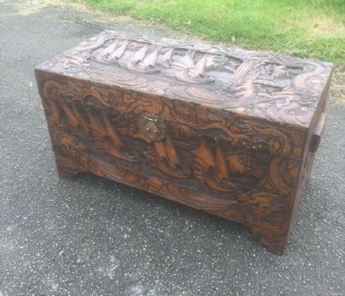Carved Camphorwood Chest Circa 1920