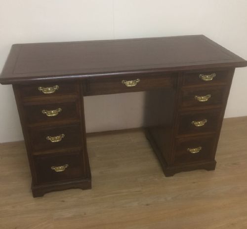 Edwardian Twin Pedestal Mahogany Desk