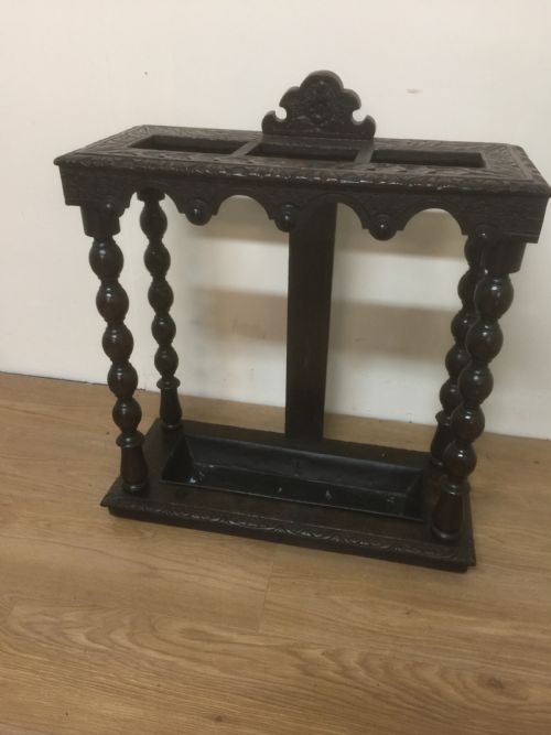 Victorian Carved Oak Stickstand